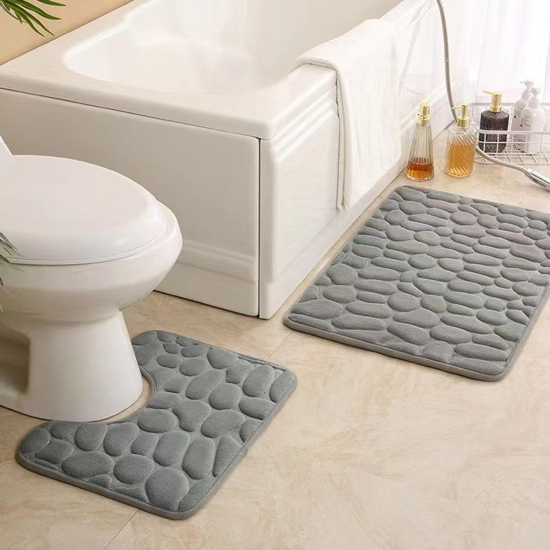 Home Toilet Bathroom Design - Set di Tappeti da Bagno Grigi