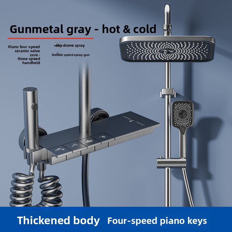 Home Bathroom Set - Sistema Doccia Grigio Canna di Fucile,