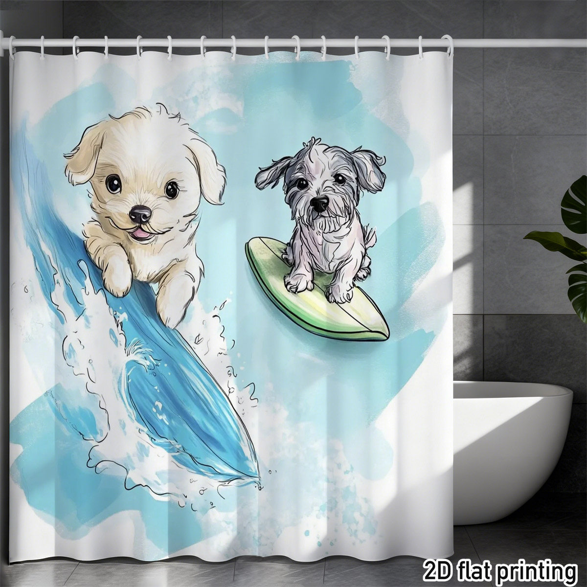Adorable Home Bathroom Ideas - Adorabile Tenda Doccia per Cani, Decorazione