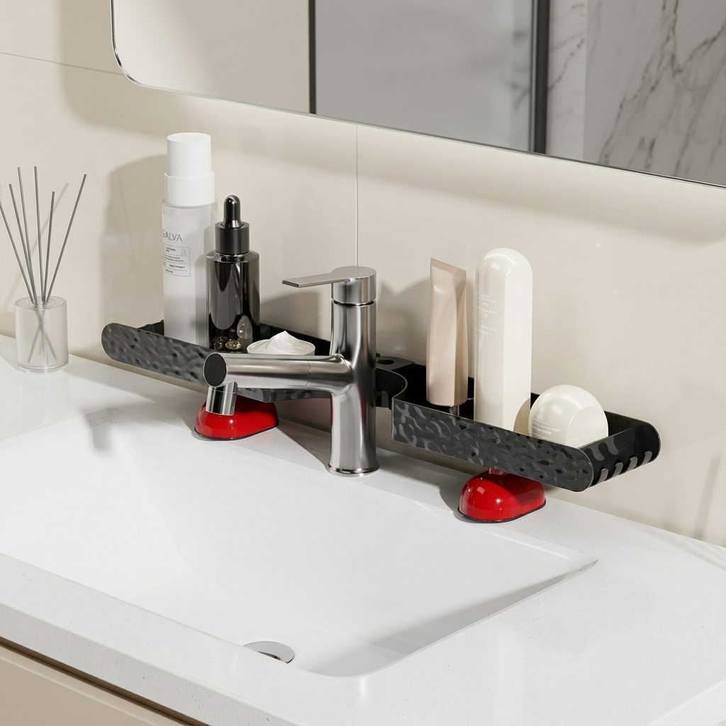 Home Essentials Bathroom Rack - Organizzatore da Bagno, Scaffale Portacosmetici Largo