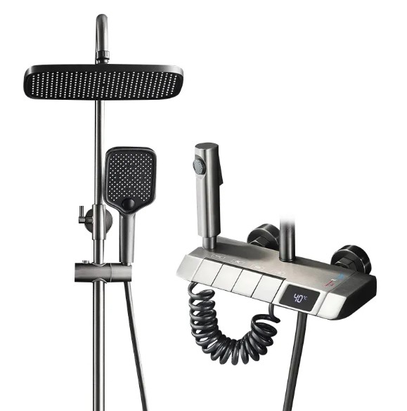 Home Bathroom Set - Set doccia per pianoforte grigio con