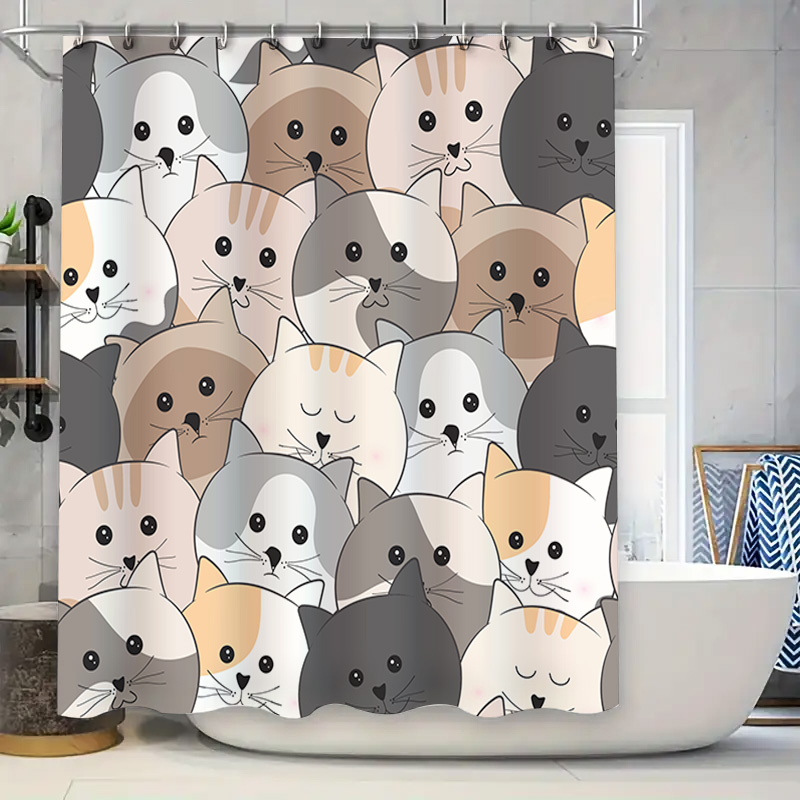 Adorable Home Bathroom Ideas - Adorabile tenda da doccia con motivo