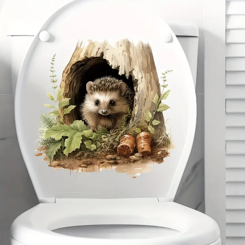 Home Toilet Bathroom Design - Decalcomania con foro piccolo riccio, decalcomania