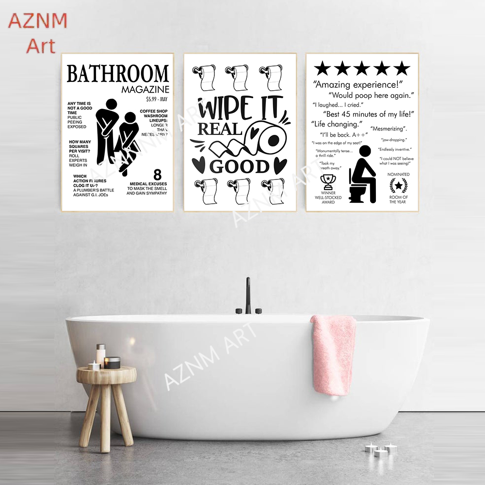 Arte della parete su tela pitt - Home Bathroom Rules recensione e prezzo