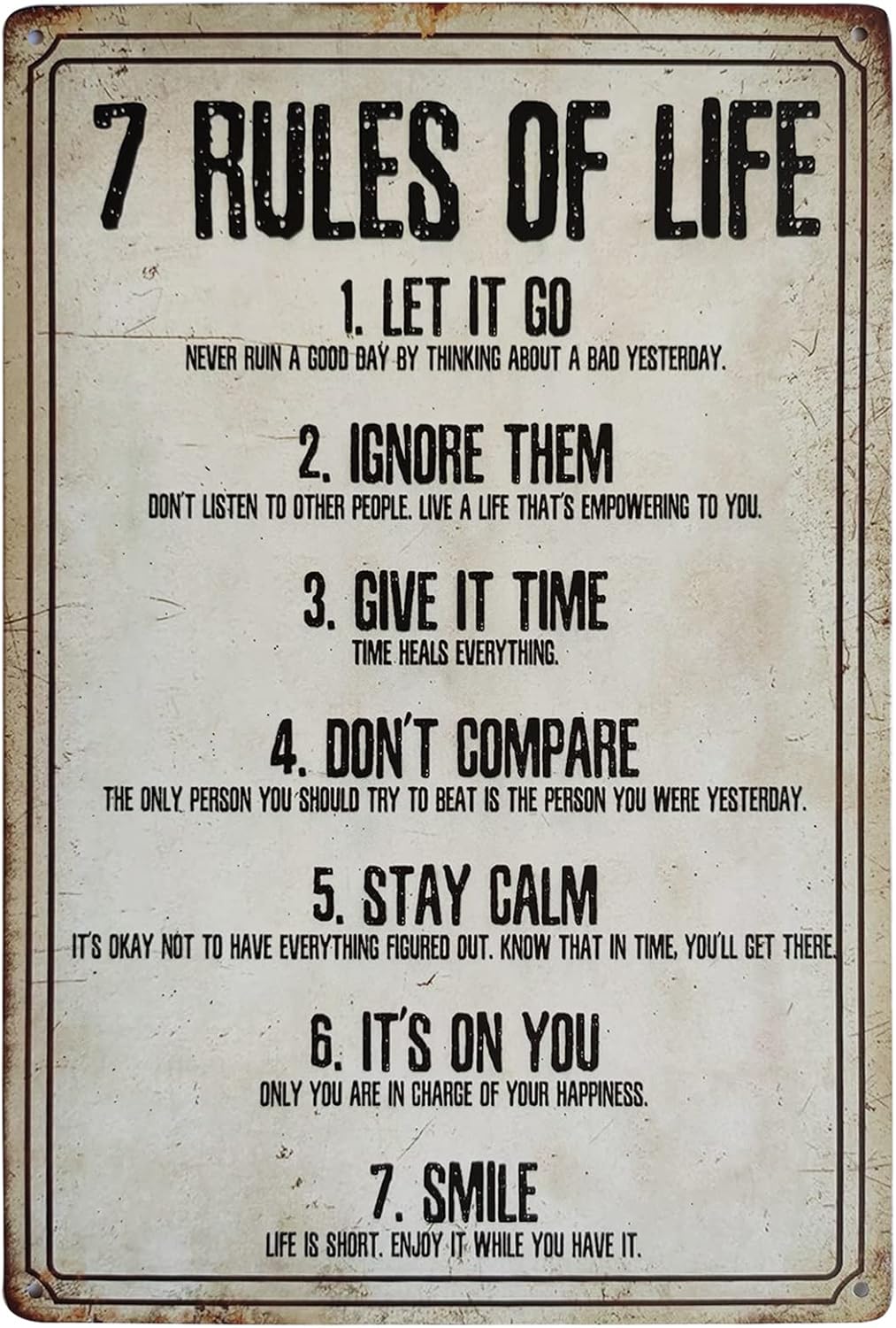 7 Regole della Vita - Targa in - Home Bathroom Rules recensione e prezzo