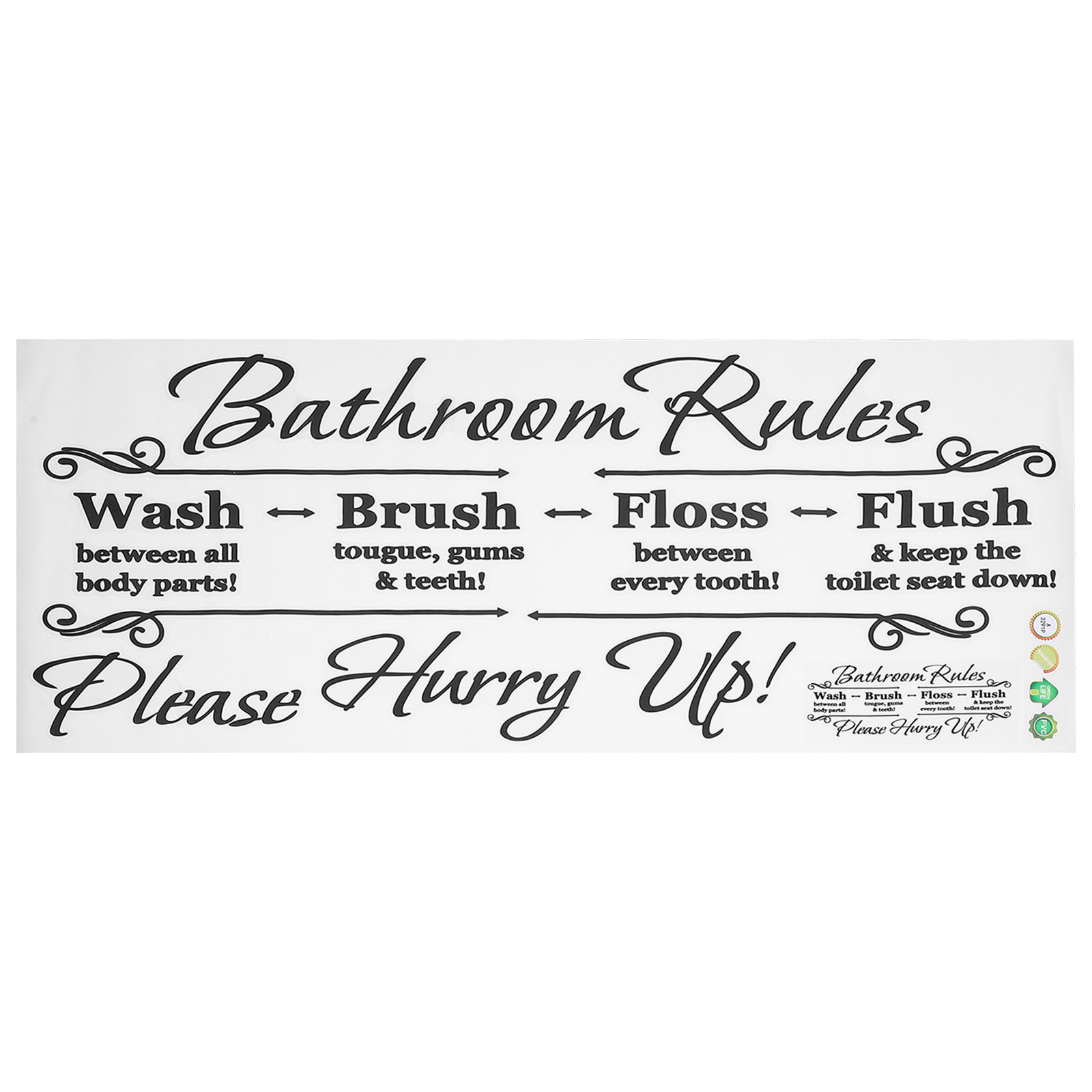 Adesivo Murale con Regole per  - Home Bathroom Rules recensione e prezzo
