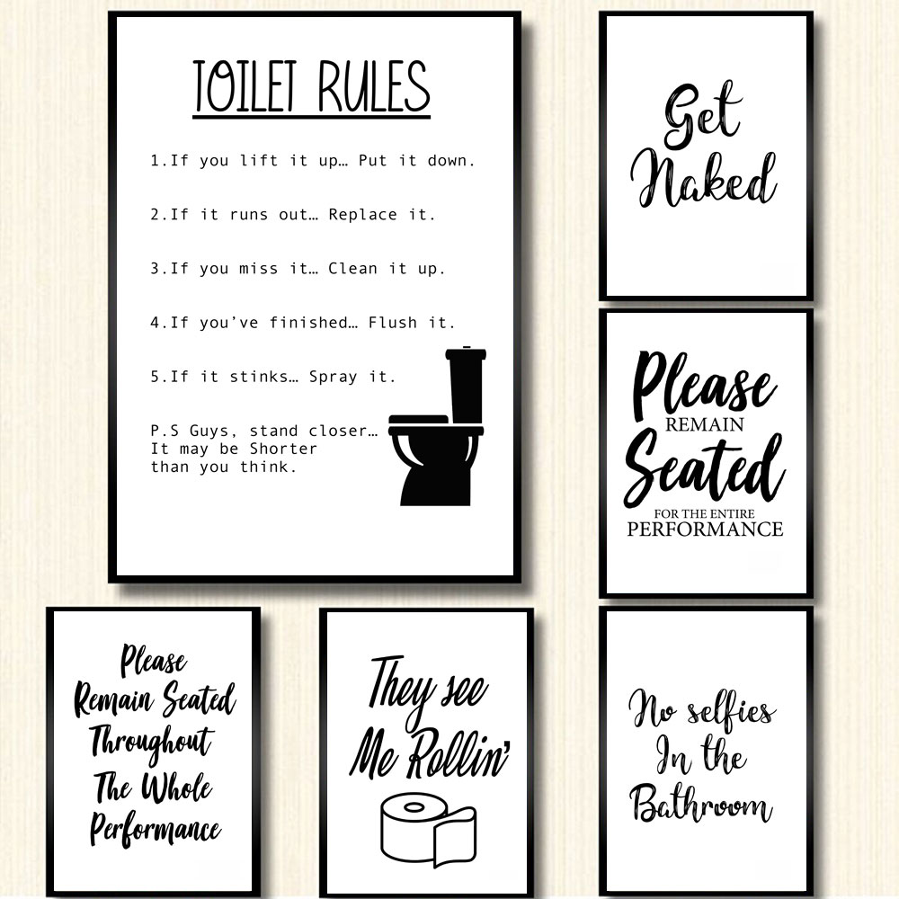 Wall Art Canvas Painting Diver - Home Bathroom Rules recensione e prezzo