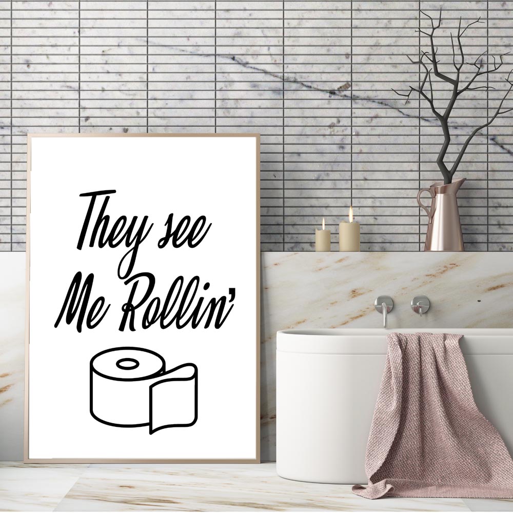 Wall Art Canvas Painting Diver - Home Bathroom Rules recensione e prezzo