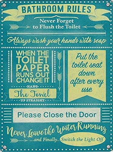 Targa in Metallo Stile Vintage - Home Bathroom Rules recensione e prezzo